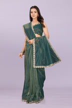 Women’s Premium Shimmer Saree with Designer Lace Border | Party Wear & Festive Saree