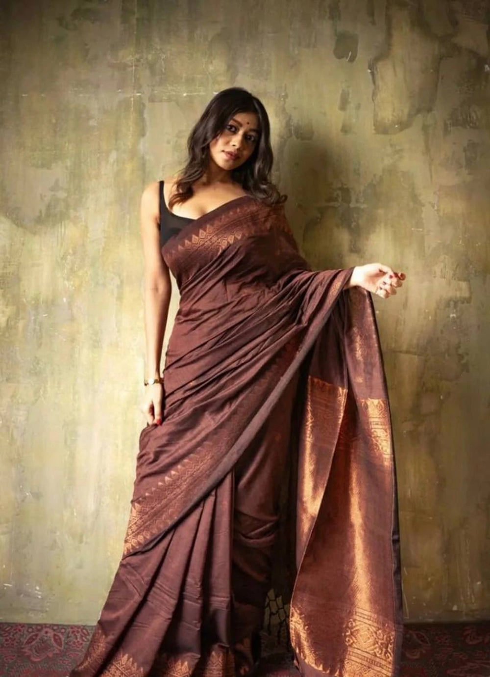 Women’s Soft Silk Saree with Rich Woven Border | Traditional Ethnic & Festive Wear Saree