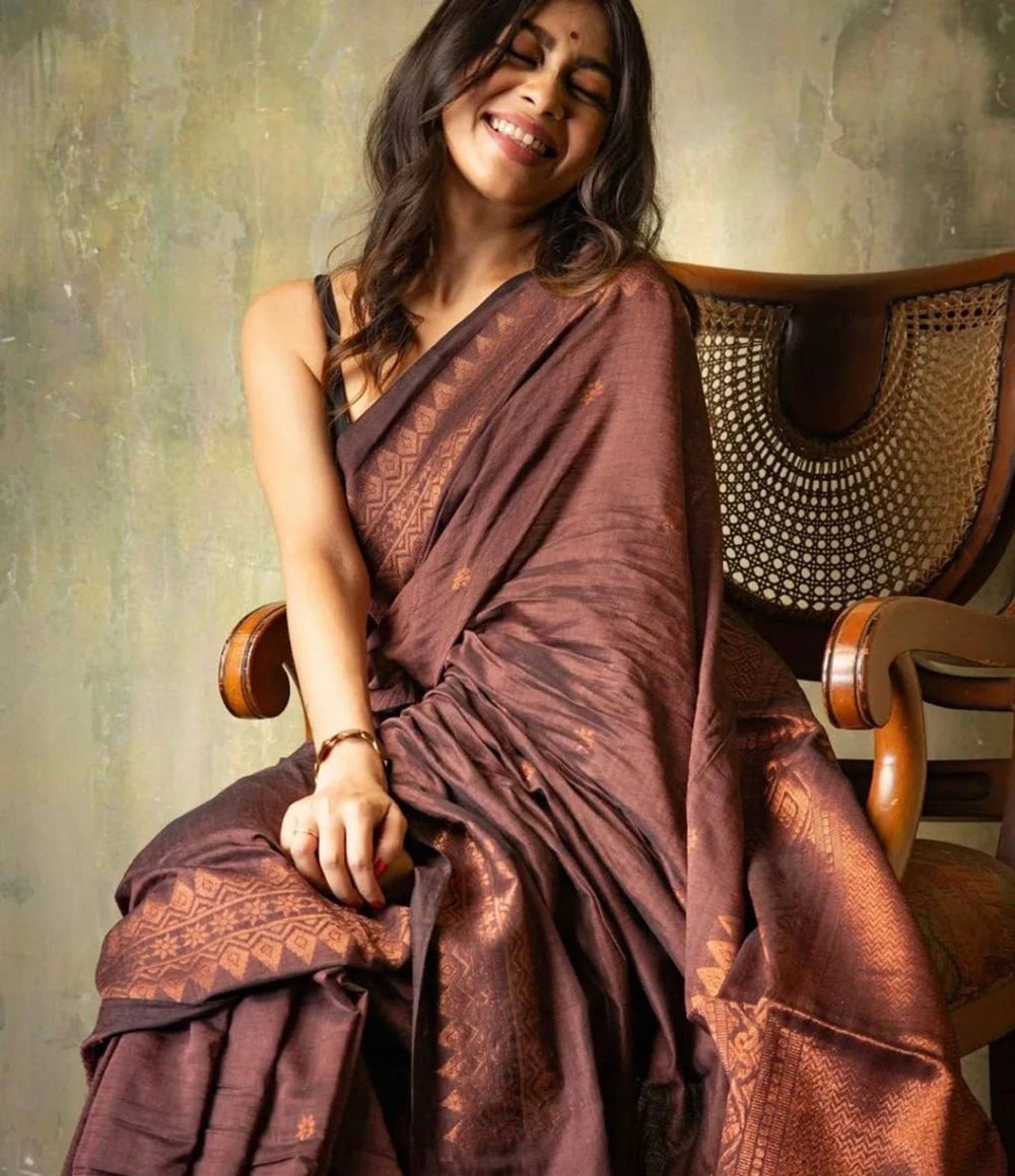 Women’s Soft Silk Saree with Rich Woven Border | Traditional Ethnic & Festive Wear Saree