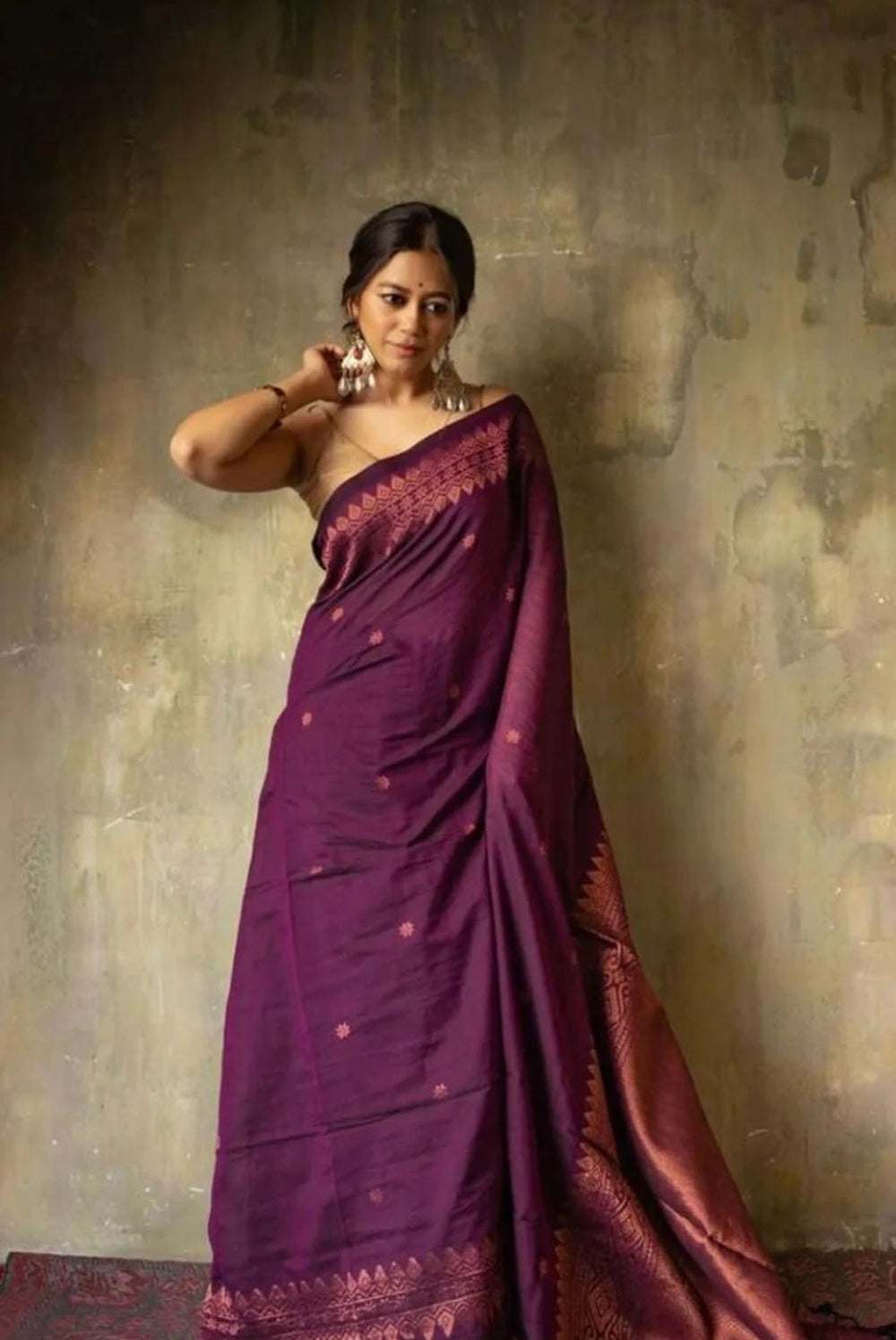 Women’s Soft Silk Saree with Rich Woven Border | Traditional Ethnic & Festive Wear Saree