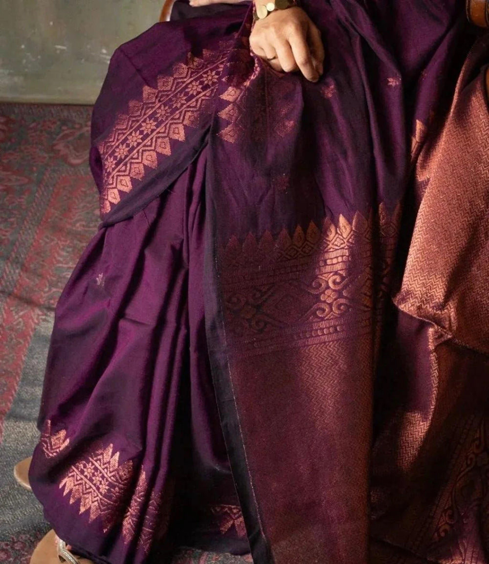 Women’s Soft Silk Saree with Rich Woven Border | Traditional Ethnic & Festive Wear Saree