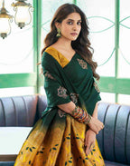 Women’s Banarasi Style Silk Saree with Rich Woven Border | Elegant Traditional Party Wear Saree