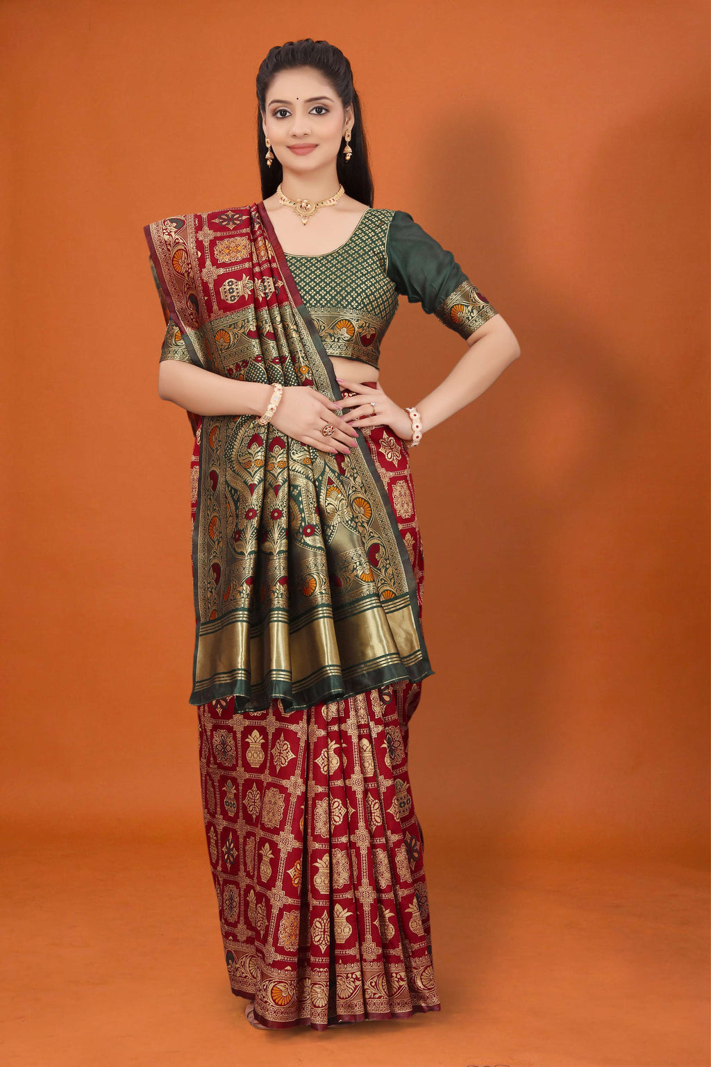 Banarasi Saree for Women Wedding Wear | Silk Designer Saree with Rich Pallu