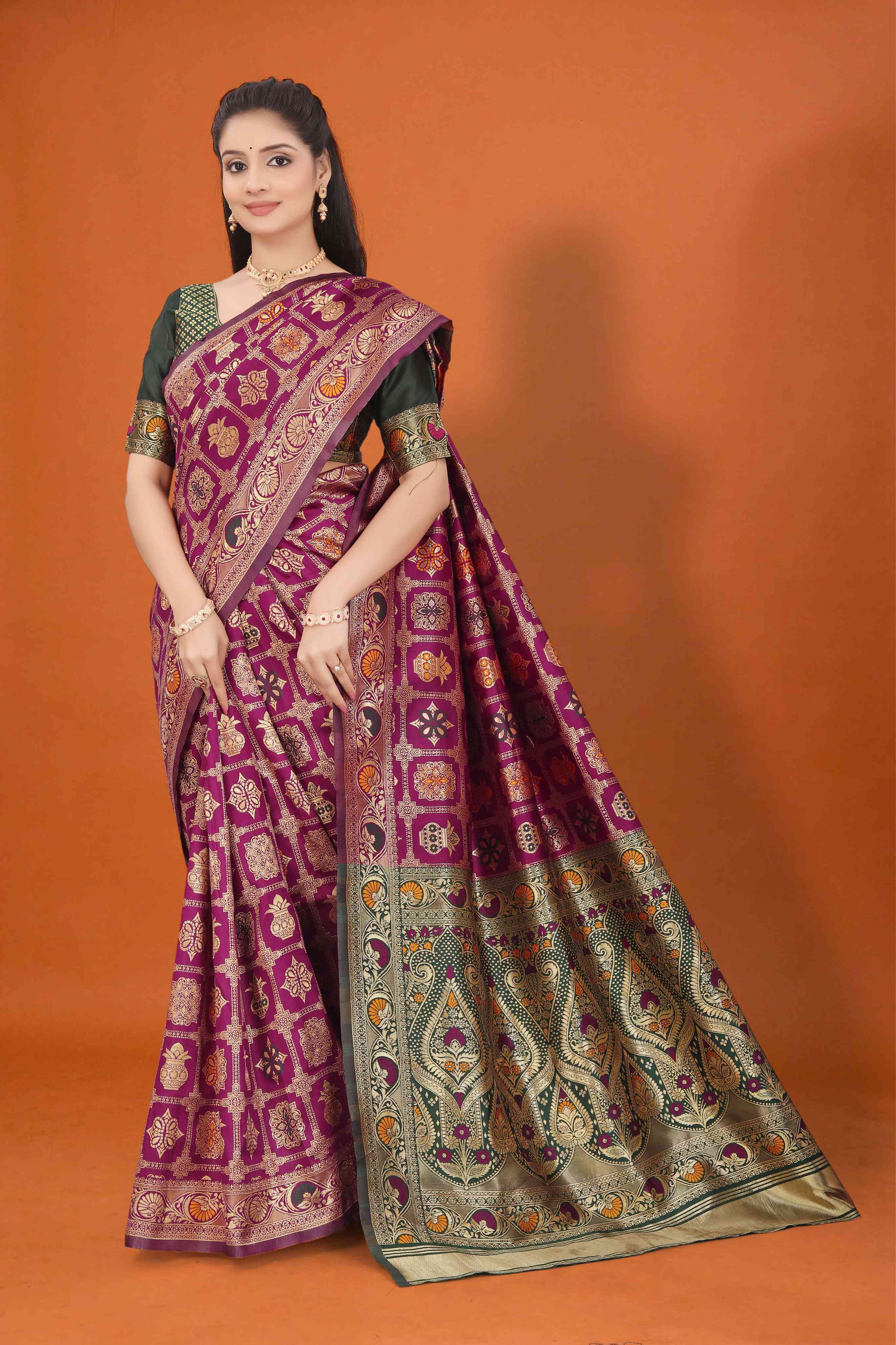 Banarasi Saree for Women Wedding Wear | Silk Designer Saree with Rich Pallu