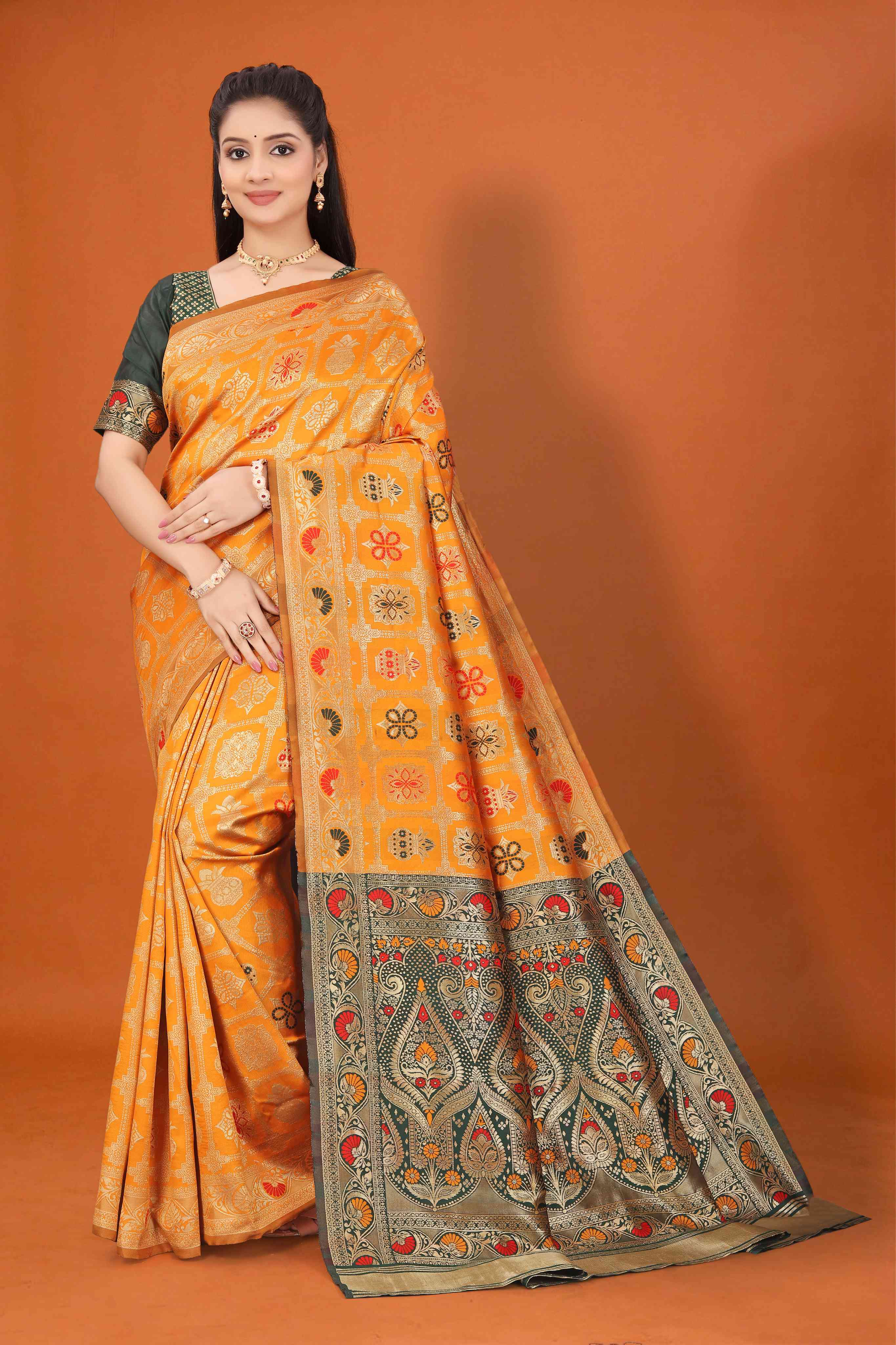 Banarasi Saree for Women Wedding Wear | Silk Designer Saree with Rich Pallu