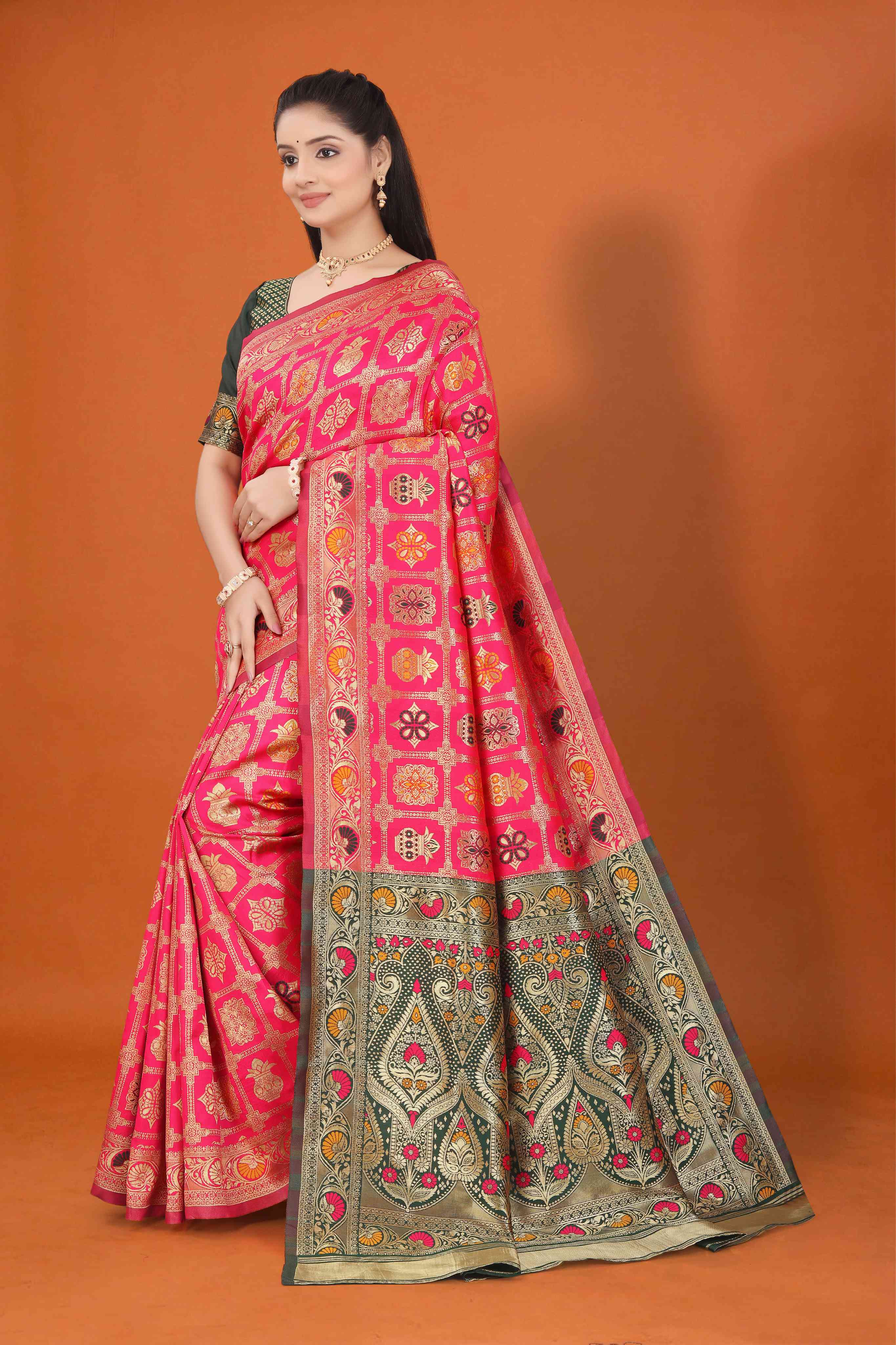 Banarasi Saree for Women Wedding Wear | Silk Designer Saree with Rich Pallu