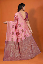 Banarasi Silk Saree for Women | Checkered Zari Design with Rich Pallu & Border