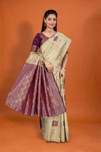 Banarasi Silk Saree for Women | Checkered Zari Design with Rich Pallu & Border