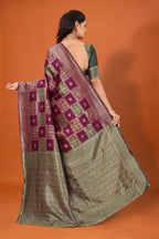 Banarasi Silk Saree for Women | Checkered Zari Design with Rich Pallu & Border