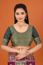 Banarasi Silk Saree for Women | Checkered Zari Design with Rich Pallu & Border