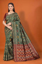 Designer Banarasi Silk Saree for Women | Traditional Motif Saree with Zari Work