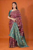 Designer Banarasi Silk Saree for Women | Traditional Motif Saree with Zari Work