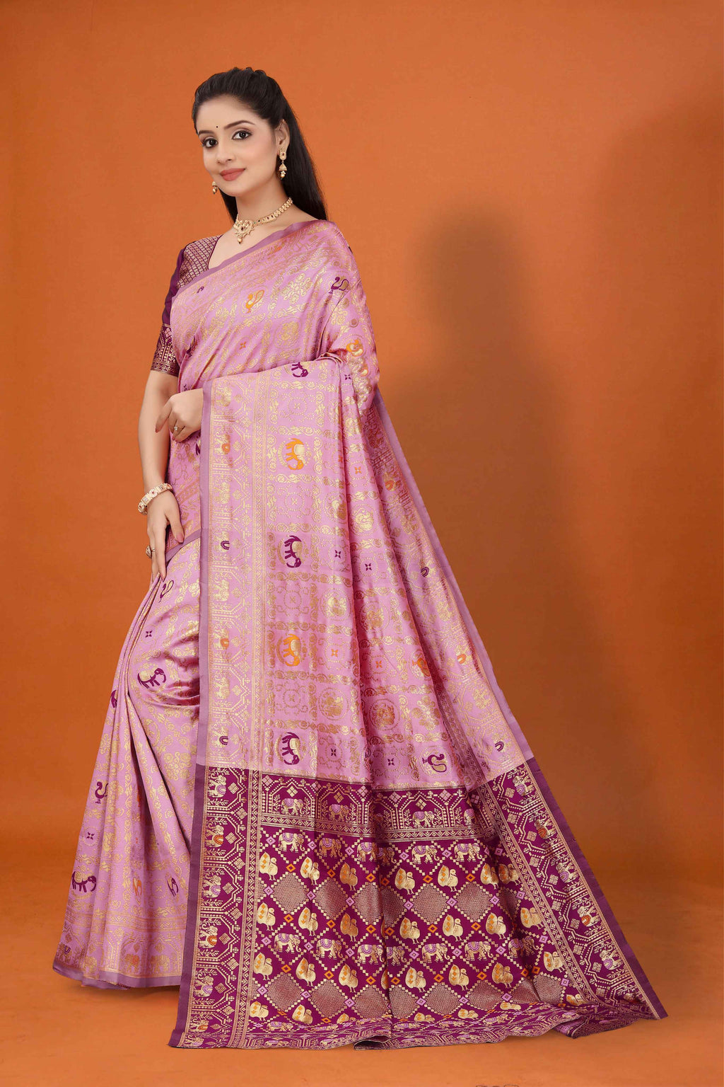 Designer Banarasi Silk Saree for Women | Traditional Motif Saree with Zari Work