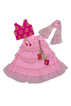 Girls Frill Lehenga Choli and Dupatta Set Party Wear