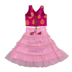 Girls Frill Lehenga Choli and Dupatta Set Party Wear