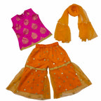 Girls Sharara Suit Dupatta Festive Wedding Ethnic Outfit Kids Party Wear