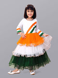 Independence Day tricolor casual dress for girls