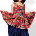 Girls Dhoti Set Peplum Ethnic Outfit for Kids Wedding Party Wear