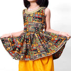 Girls Dhoti Set Peplum Ethnic Outfit for Kids Wedding Party Wear