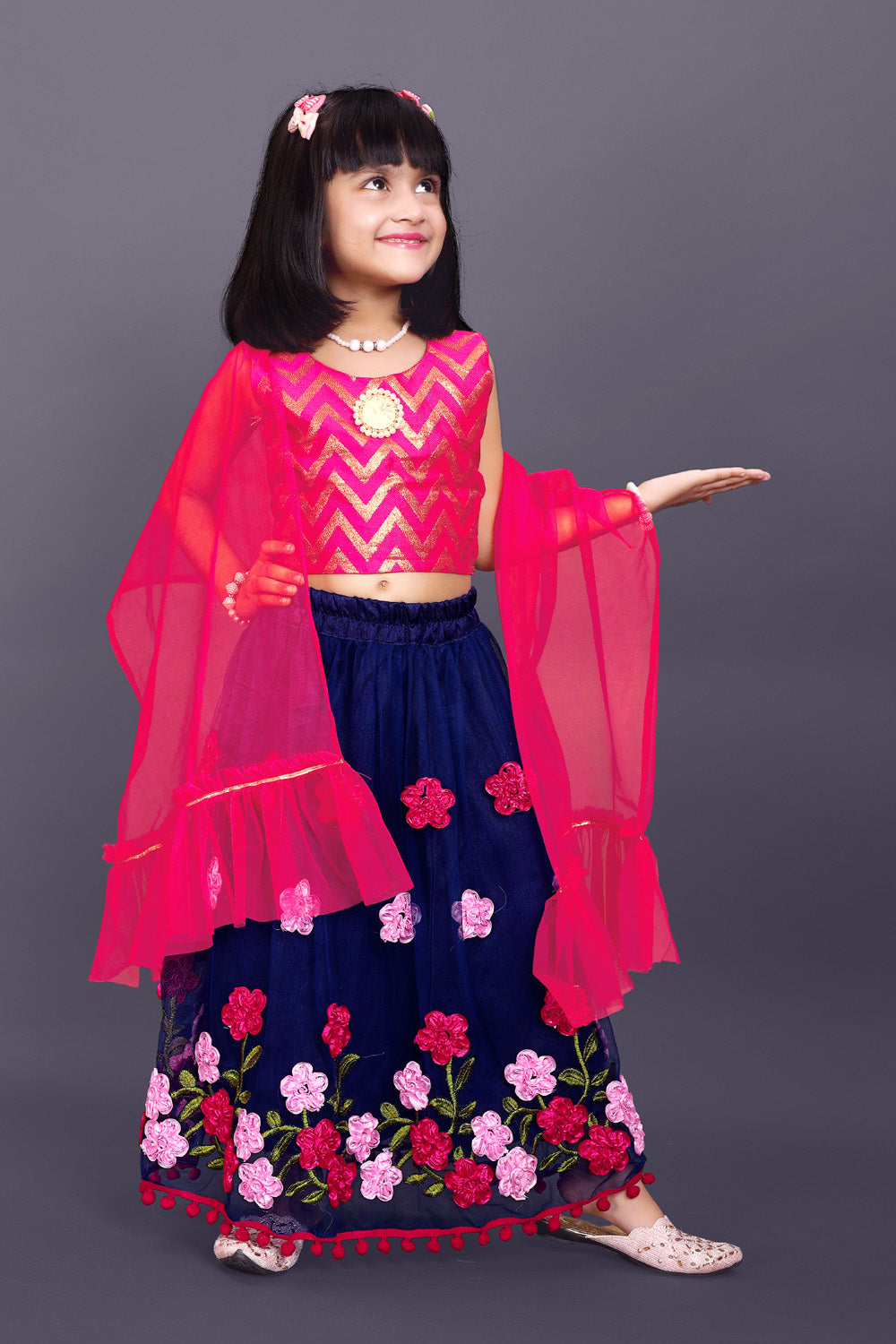 Girls Embroidered Lehenga Choli Set with Dupatta | Premium Kids Indian Wedding & Festive Wear