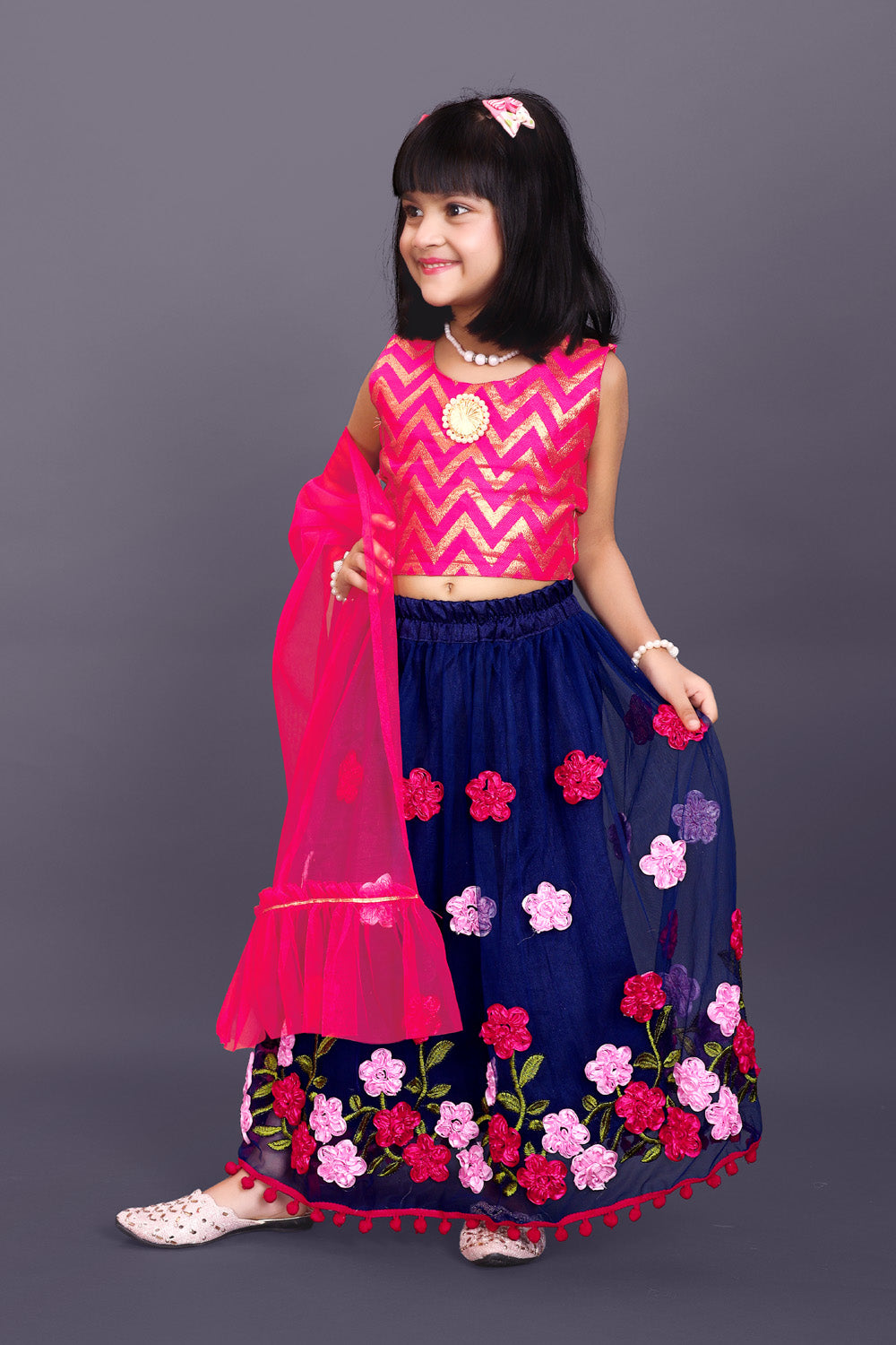 Girls Embroidered Lehenga Choli Set with Dupatta | Premium Kids Indian Wedding & Festive Wear