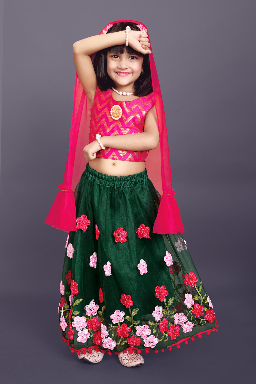 Girls Embroidered Lehenga Choli Set with Dupatta | Premium Kids Indian Wedding & Festive Wear