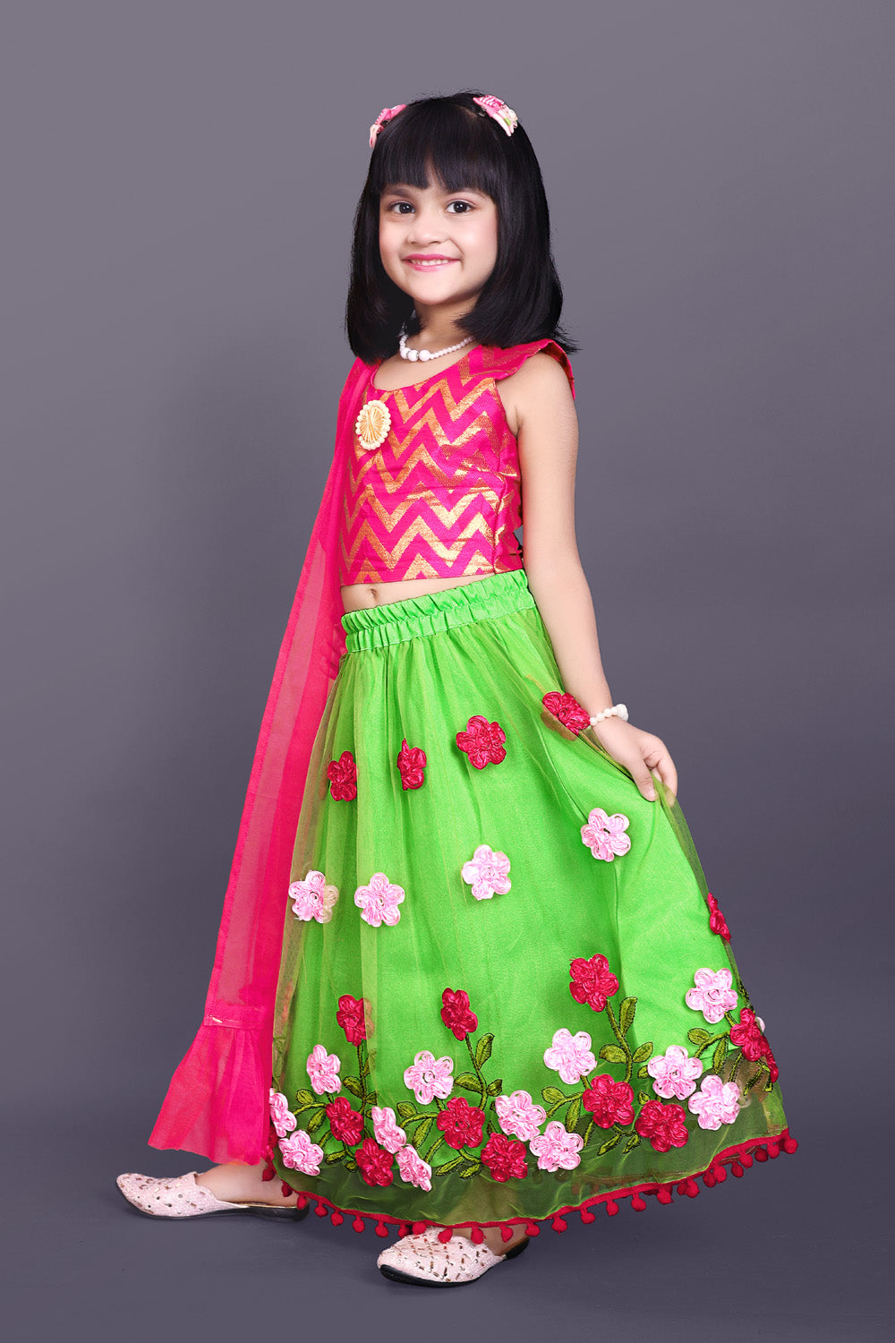 Girls Embroidered Lehenga Choli Set with Dupatta | Premium Kids Indian Wedding & Festive Wear