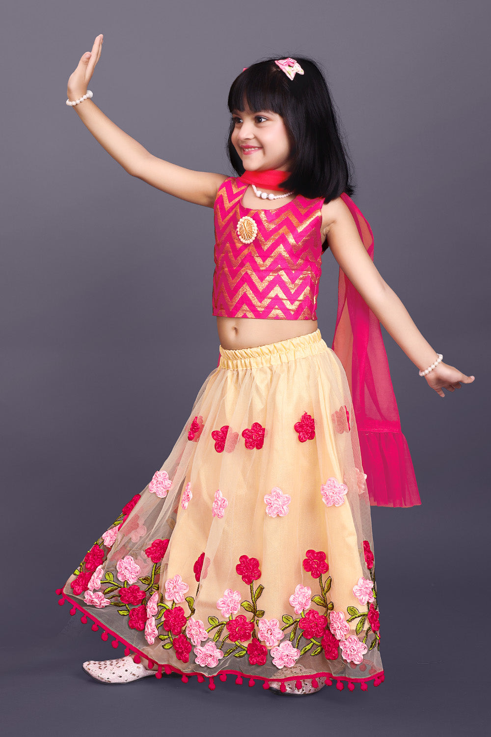 Girls Embroidered Lehenga Choli Set with Dupatta | Premium Kids Indian Wedding & Festive Wear