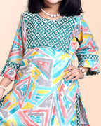 Girls Casual Kurta and Palazzo Set