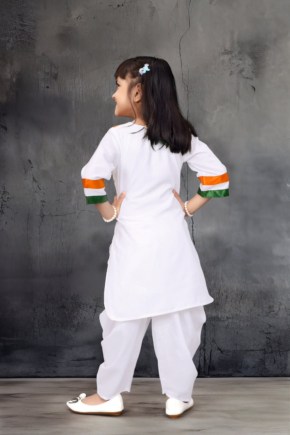 Republic Day Kurta and Dhoti Pant Set for Girls – Tricolor Ethnic Wear