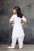 Republic Day Kurta and Dhoti Pant Set for Girls – Tricolor Ethnic Wear