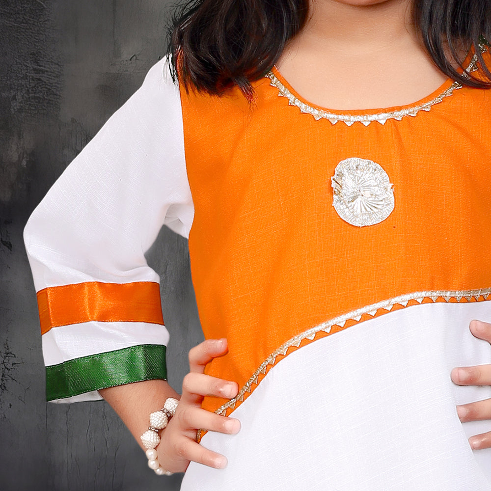 Republic Day Kurta and Dhoti Pant Set for Girls – Tricolor Ethnic Wear