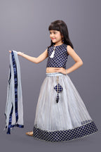 Girls Checkered Lehenga Choli with Dupatta – Festive Ethnic Wear