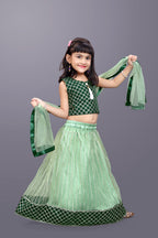 Girls Checkered Lehenga Choli with Dupatta – Festive Ethnic Wear