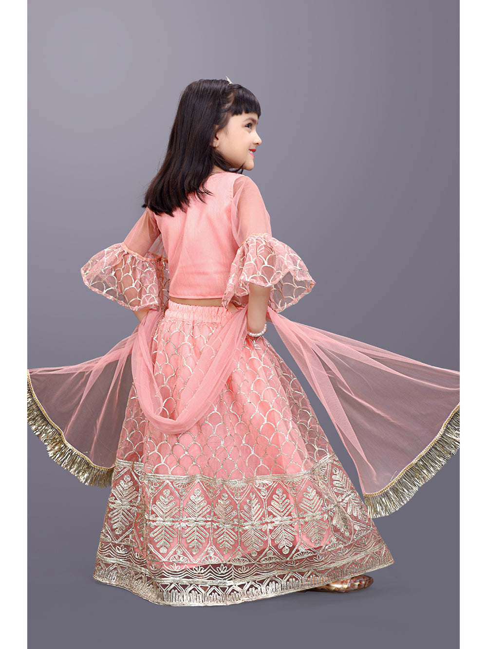 Girls Party Wear Embroidered Lehenga Choli Set with Dupatta | Premium Kids Indian Ethnic Outfit