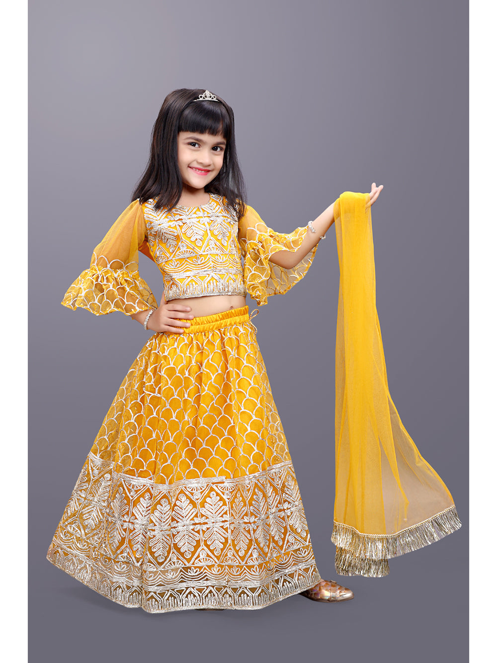 Girls Party Wear Embroidered Lehenga Choli Set with Dupatta | Premium Kids Indian Ethnic Outfit