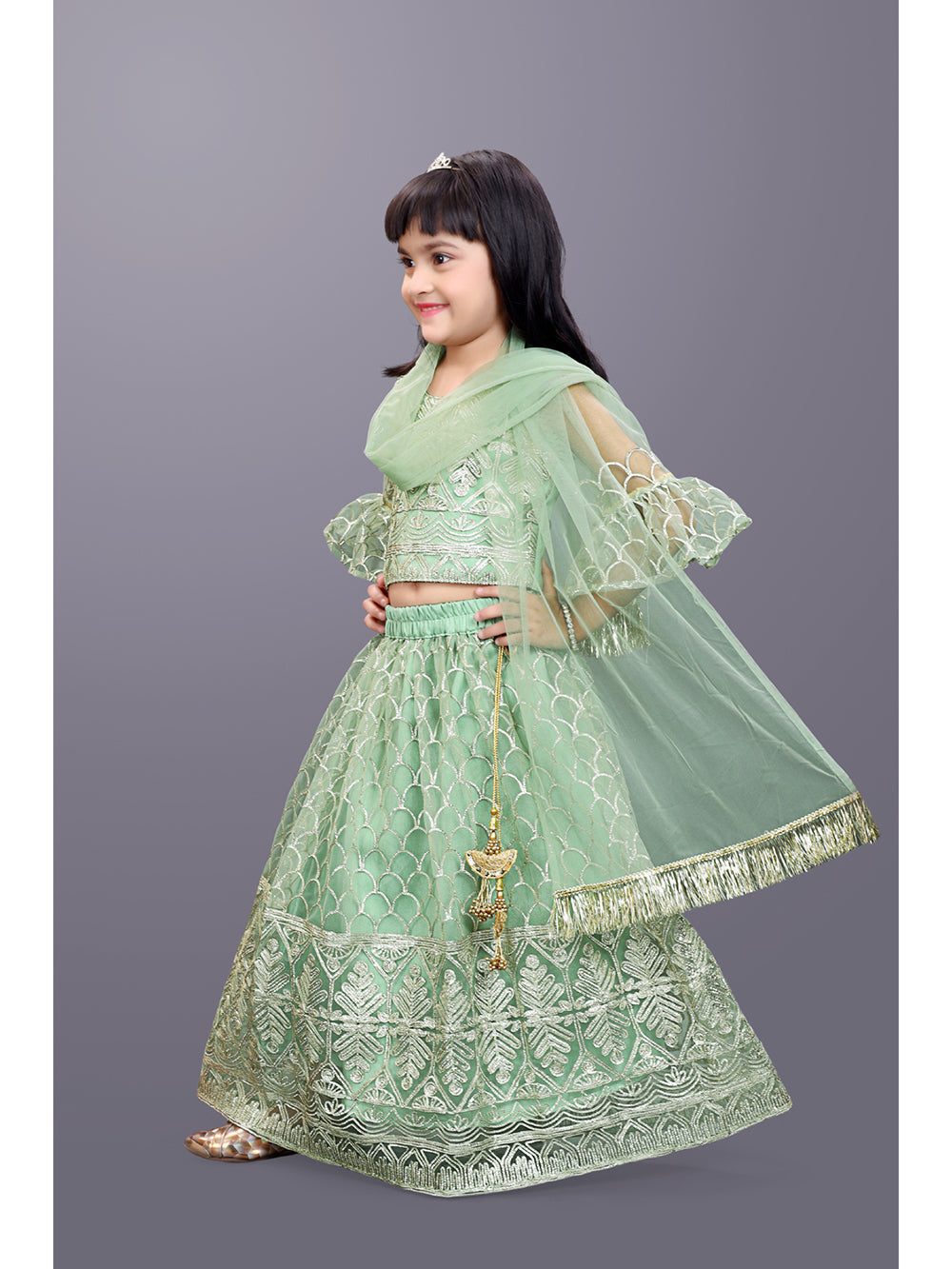 Girls Party Wear Embroidered Lehenga Choli Set with Dupatta | Premium Kids Indian Ethnic Outfit