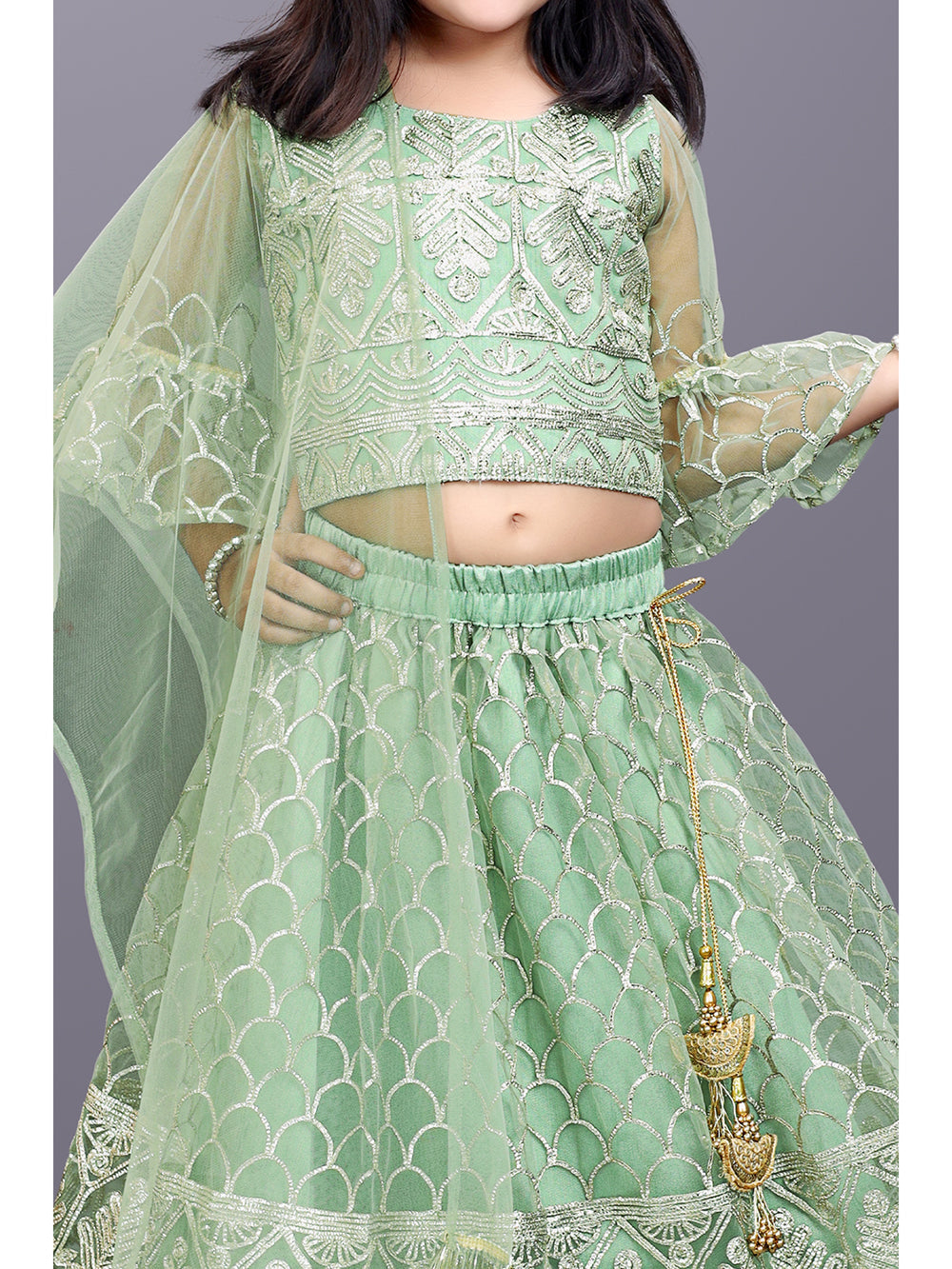 Girls Party Wear Embroidered Lehenga Choli Set with Dupatta | Premium Kids Indian Ethnic Outfit