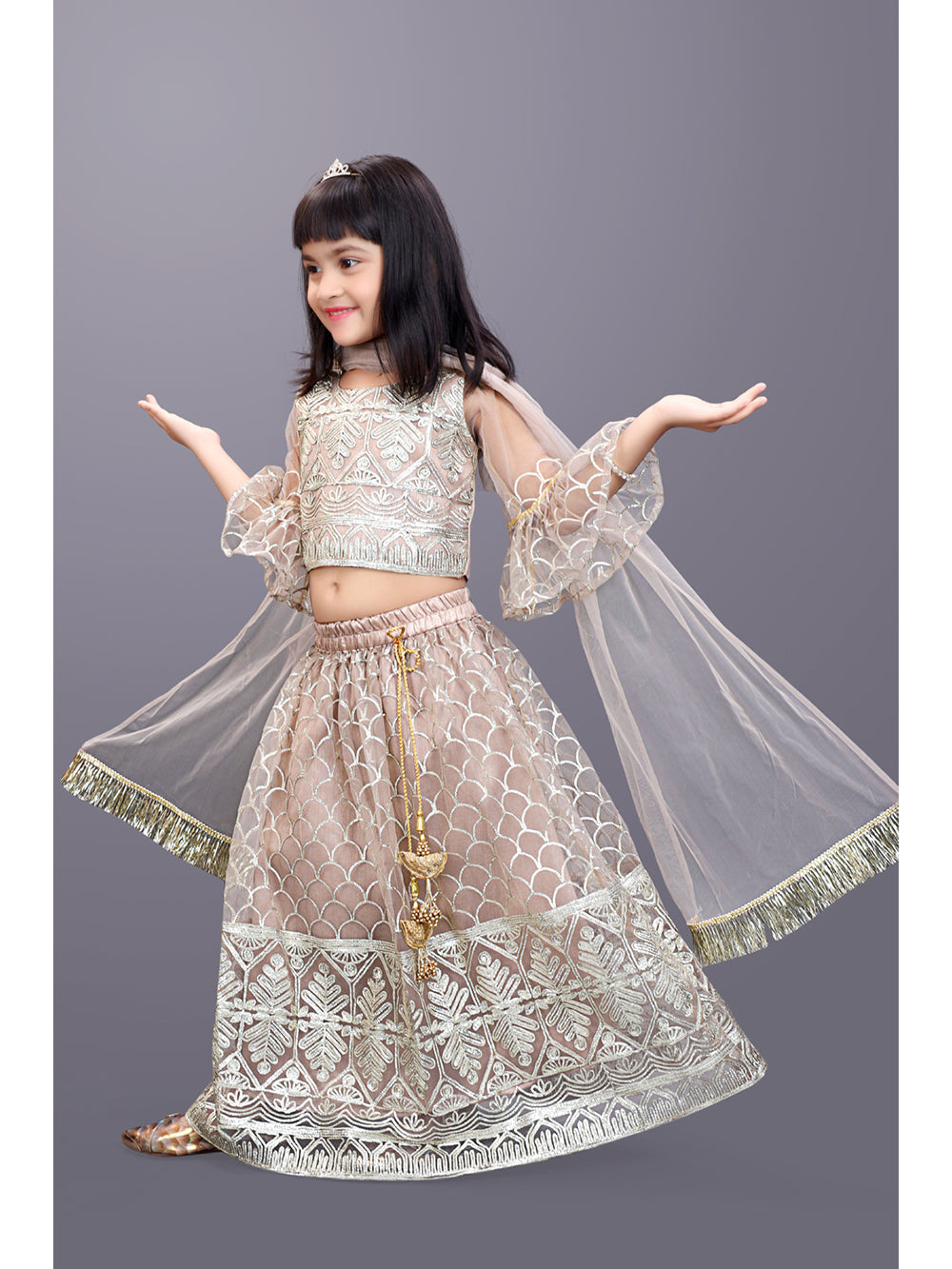 Girls Party Wear Embroidered Lehenga Choli Set with Dupatta | Premium Kids Indian Ethnic Outfit
