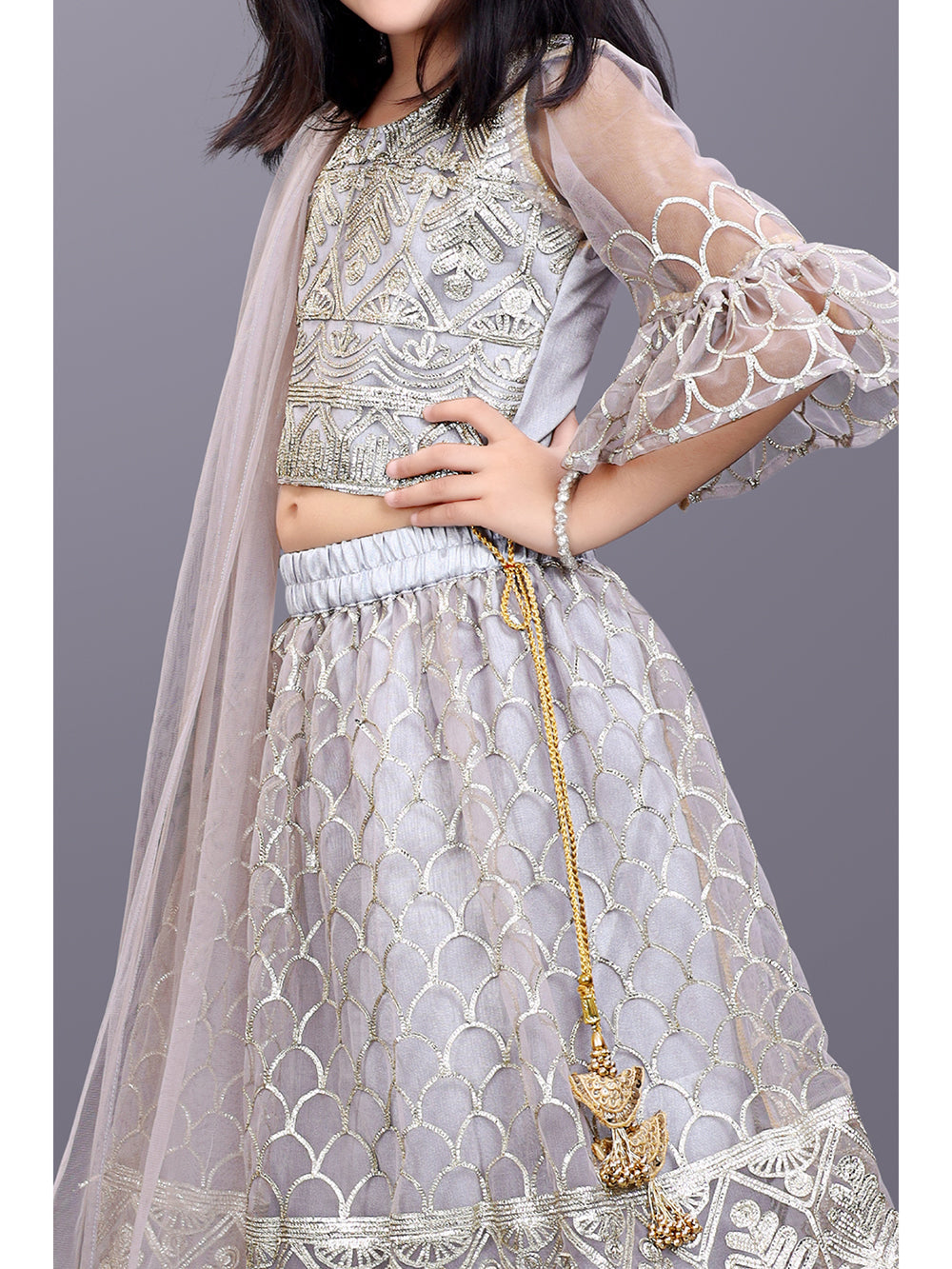 Girls Party Wear Embroidered Lehenga Choli Set with Dupatta | Premium Kids Indian Ethnic Outfit