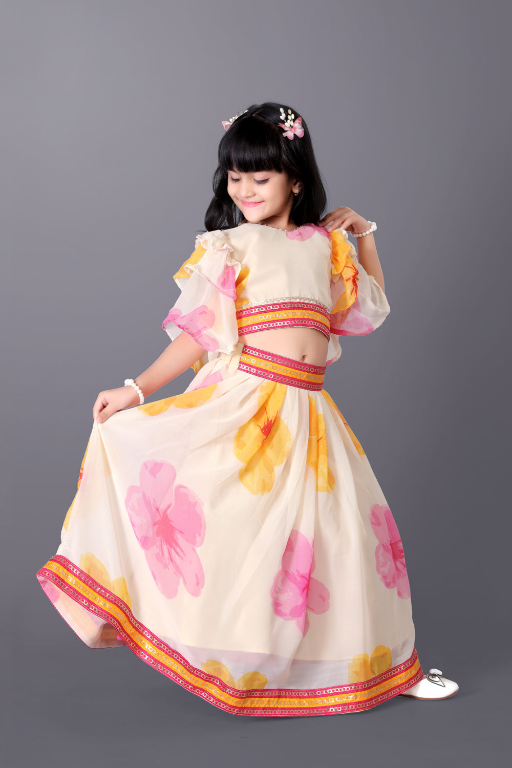 Lehenga Choli Floral Print Party Wear Dress