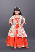 Girls Festive & Party Ethnic Jacket, Blouse and Palazzo Set