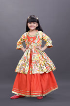 Girls Festive & Party Ethnic Jacket, Blouse and Palazzo Set
