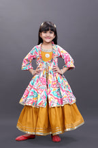 Girls Festive & Party Ethnic Jacket, Blouse and Palazzo Set