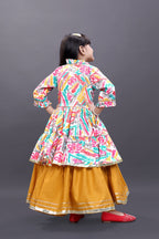 Girls Festive & Party Ethnic Jacket, Blouse and Palazzo Set