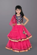 Girls Frill Design Lehenga Choli with Dupatta Set