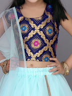 Girls Frill Design Lehenga Choli with Dupatta Set