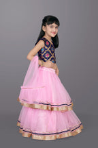 Girls Frill Design Lehenga Choli with Dupatta Set
