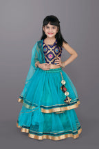 Girls Frill Design Lehenga Choli with Dupatta Set