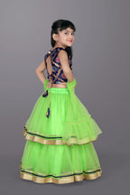 Girls Frill Design Lehenga Choli with Dupatta Set